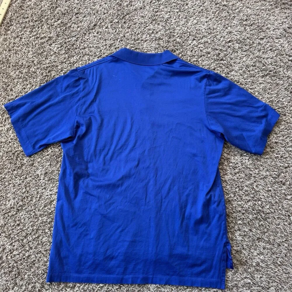 Vtg 90s Polo Golf Ralph Lauren Shirt Men M Blue Pima Cotton Shield Crest Patch